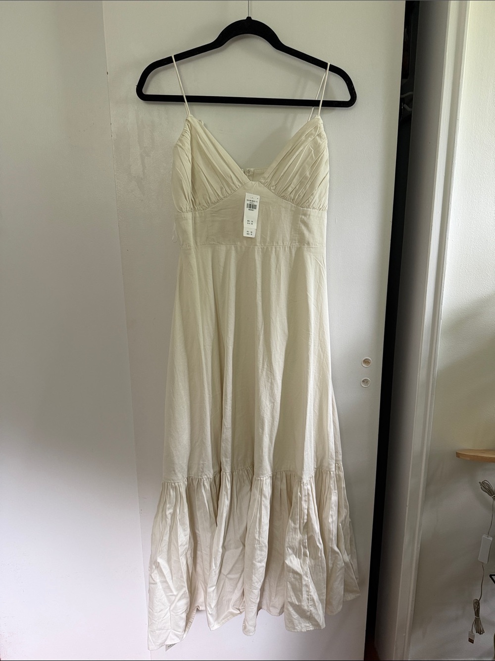Abercrombie & Fitch Tie-strap Tiered Maxi Pearl Sundress Size Medium Petite NWT